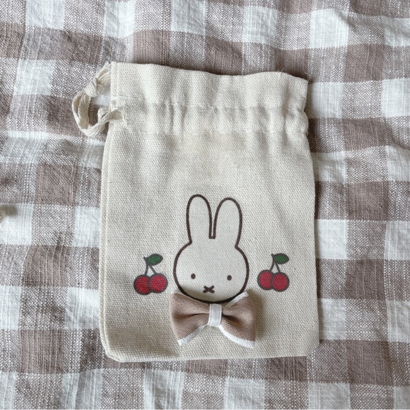 Miffy face ribbon mini Kinchaku bag pouch - Picture 3 of 9